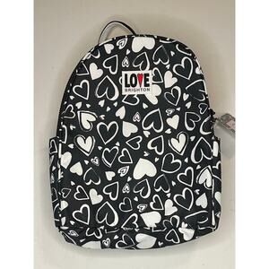 Brighton “Endless Love” Heart Backpack NWT $150 –Black & White Y2K Statement Bag